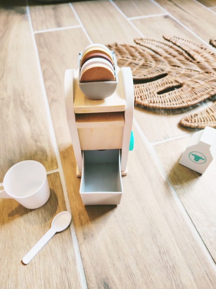 🍵Dinette cafetière expresso en bois avec dosettes et accessoires - photo numéro 3