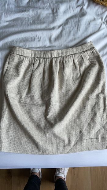Jupe écrue légèrement paillettee - taille 36 - Monoprix
