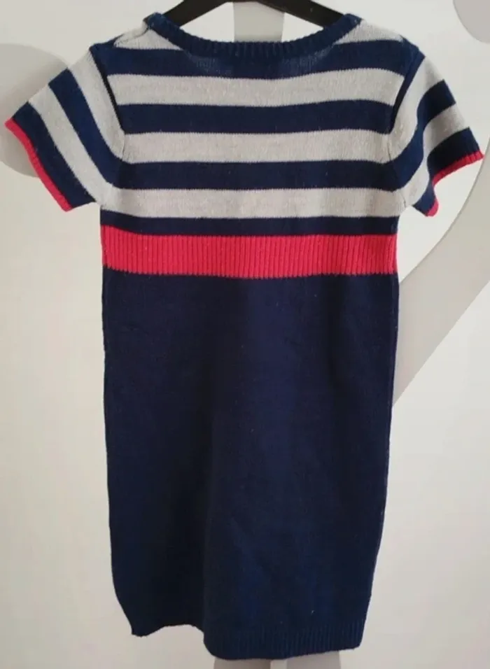 Robe bleu marine à pois rouge Girls wear taille 8 ans - photo numéro 2