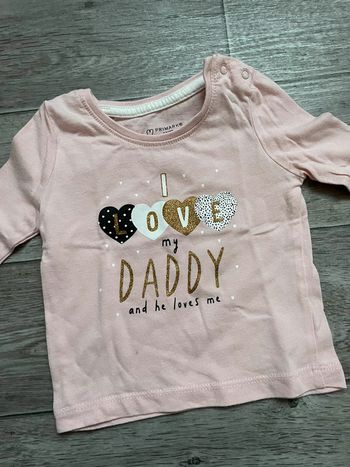 Tshirt manches longues primark 6 mois - or rose pastel