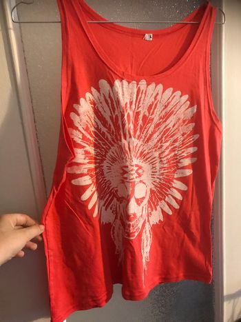 debardeur rouge orange  indien blanc taille L