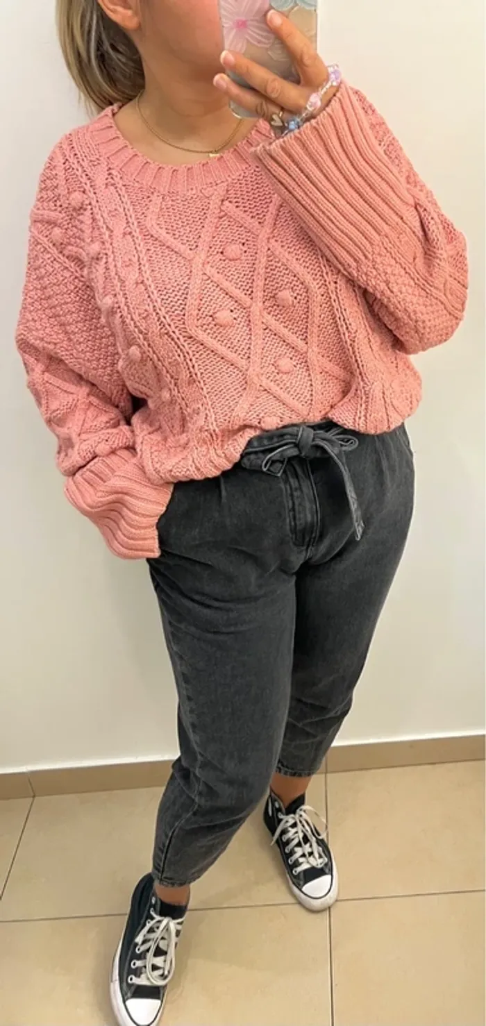 Pull rose torsadée Zara - photo numéro 4