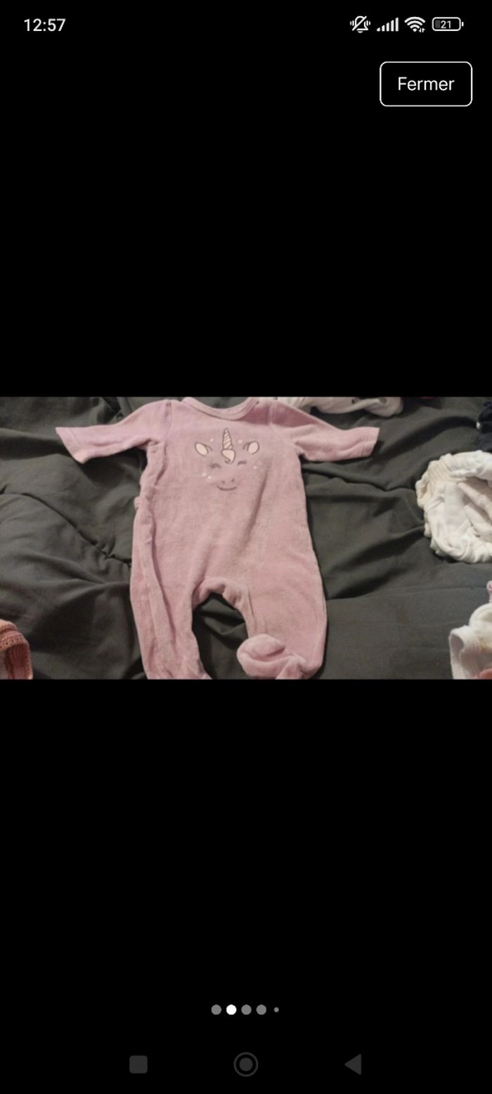 Lot de pyjama bébé fille taille 1 mois - photo numéro 2