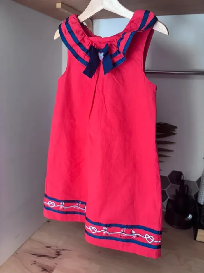 👗Robe rouge style marin • Sergent Major • 6 ans