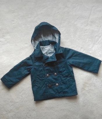 Jolie petite veste trench mi saison IKKS 18 mois bleu marine