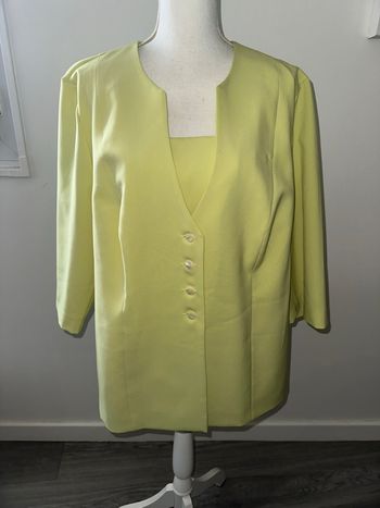 Blazer jaune vert anis Vintage T52 6XL