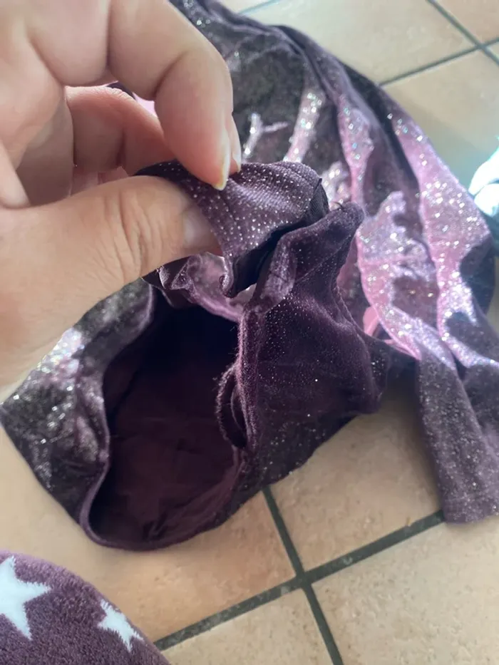 Body femme à paillettes violet m/l - photo numéro 4