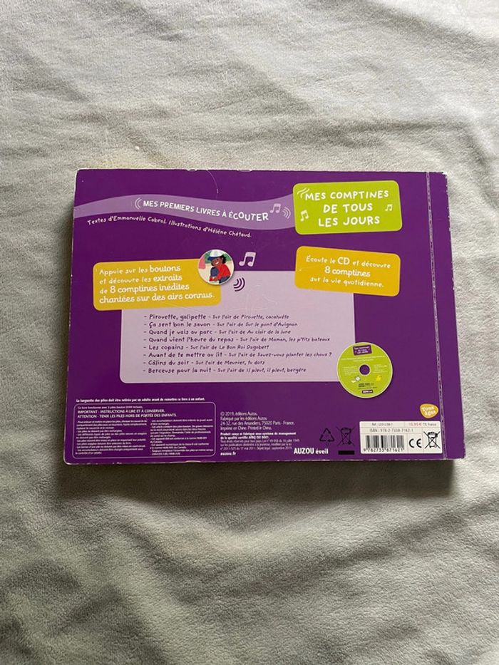 Livre musical avec CD Mes comptines de tous les jours, Auzou - photo numéro 11