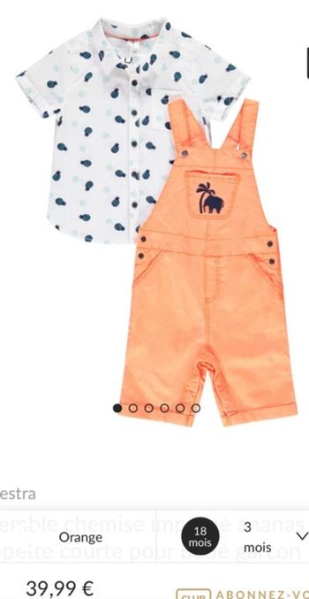 Ensemble chemise +salopette