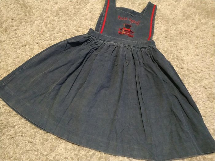 Robe chasuble bleu 
Velours
6 ans
Jacadi
Ourson 🐻