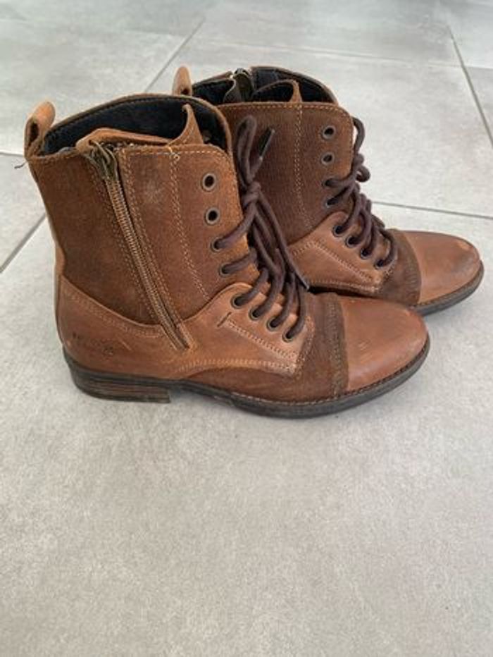 Bottines marron en cuir taille 34