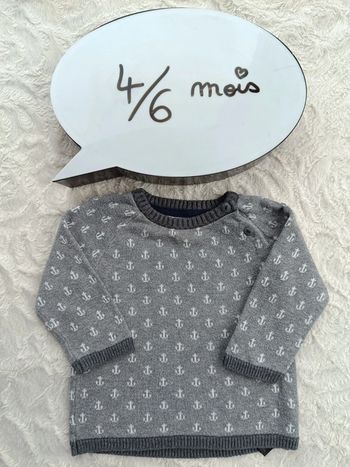 Pull Garçon 4/6 mois Ancre H&M 100% coton