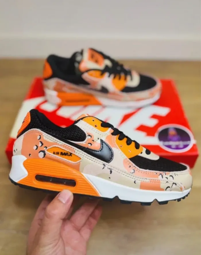 Nike Air Max 90 PRM Camouflage Orange Black Safety Taille 38.5