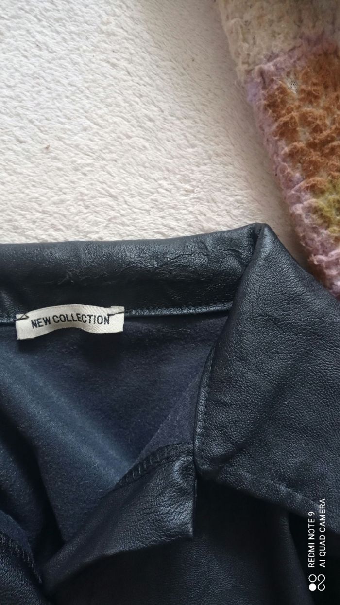 Veste chemise noire a carreaux bi matière New Collection taille xl - photo numéro 5