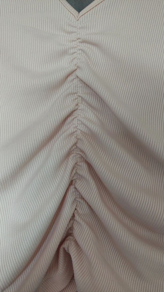Crop Top Froncé Beige – Taille M - shein - photo numéro 6