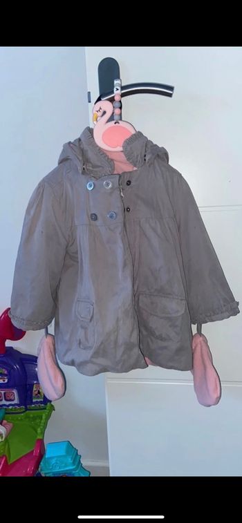 Manteau hiver doubler avec veste polaire + mouffle