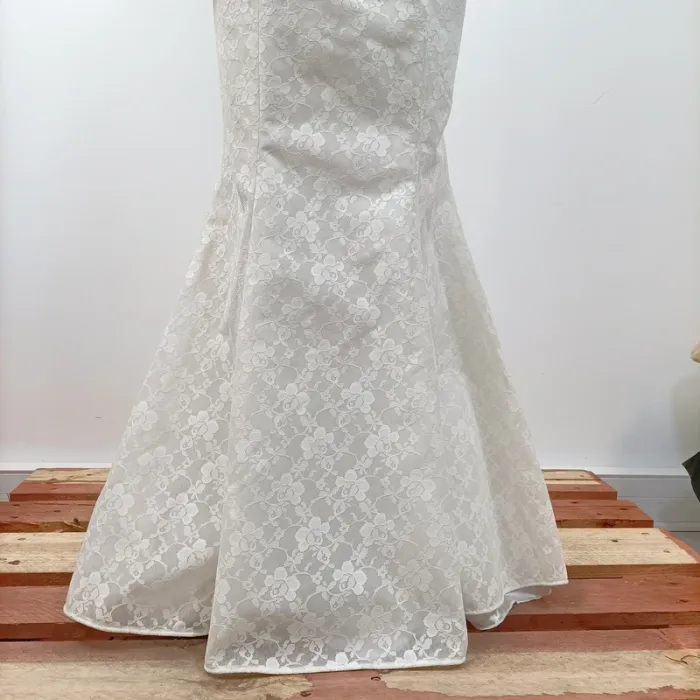 Robe de mariée - Robe sirène dentelle blanche perles – taille M – élégante Taille 43 - A764 - photo numéro 4
