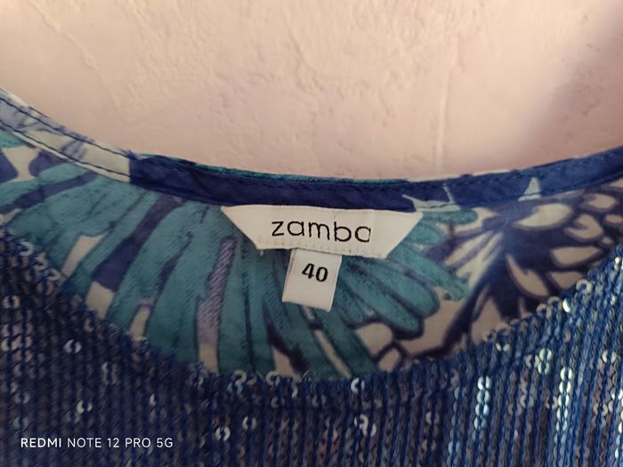 Robe bleu à fleurs Samba T.40 neuve - photo numéro 5