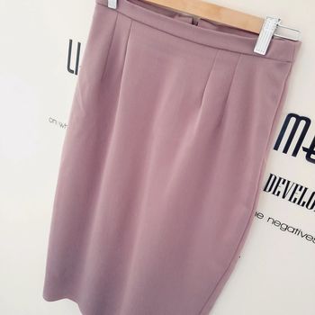 Jupe crayon vieux rose mi longue 34/36
