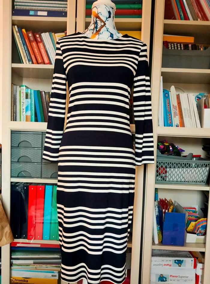 Edc Robe  mi-longue  rayée