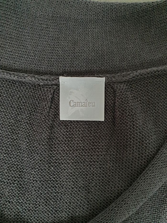 Tunique manches courtes maille fine grise - photo numéro 3