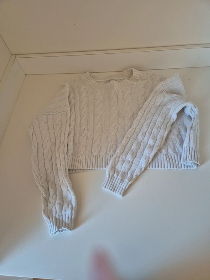 Pull court blanc hollister