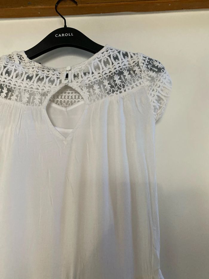 Robe blanche dentelle, marque Beckaro 12 ans XS, 152 cm. - photo numéro 7