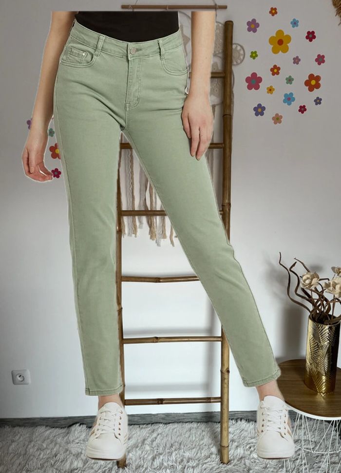 Jeans mom vert