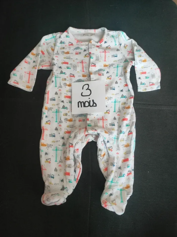 Grenouillère pyjama garçon 3 mois orchestra