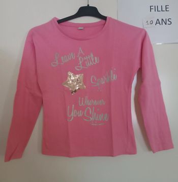 T-shirt ml étoile sequins 9/10 ans