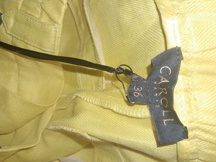 Pantalon large en lin CAROLL - Jaune Citron - NEUF (T36)
- photo numéro 8