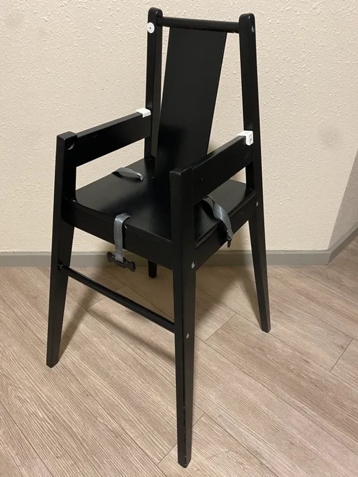 Chaise haute IKEA Blåmes – Noir, bois massif, sans la table - photo numéro 2