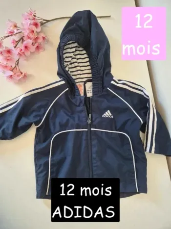 Veste légère ADIDAS avec capuche Mixte
12 mois - bleu marine