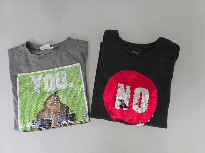 Lot de 2 T shirts sequin Taille 140 - photo numéro 5