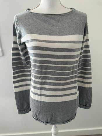 Pull marinière gris et blanc Esmara T38/40 M/L