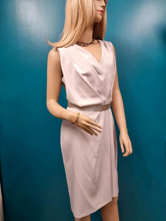 Un Jour Ailleurs robe chic crêpe beige * taille 42 * - photo numéro 6