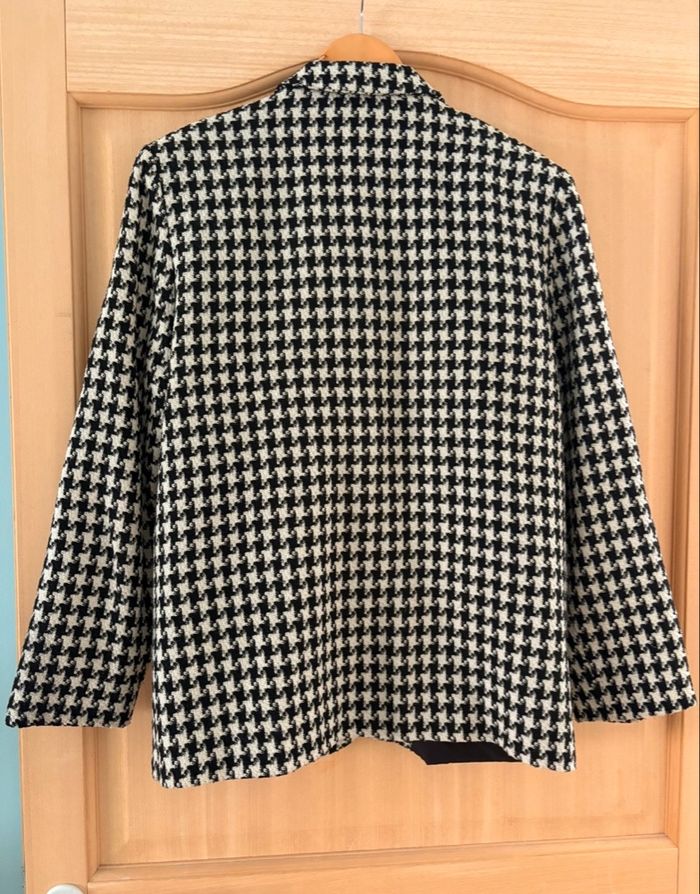 Blazer noir et blanc à motifs pieds de poule - photo numéro 2