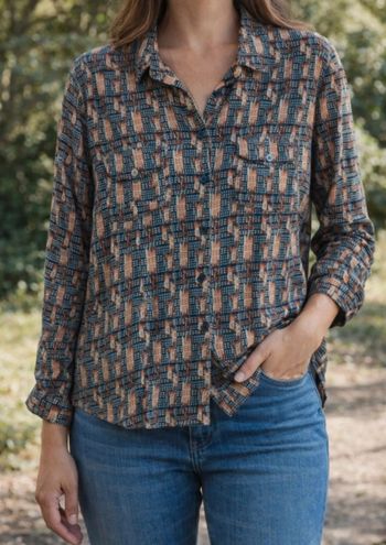 Chemisier fluide motif géométrique taille 40 