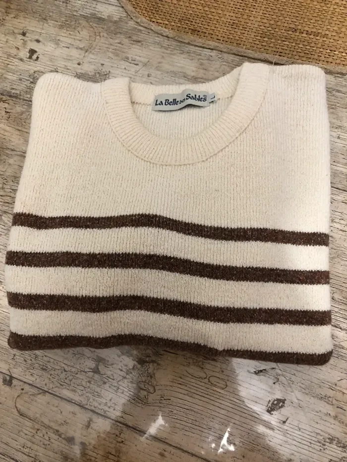 Pull rayé marron - photo numéro 4