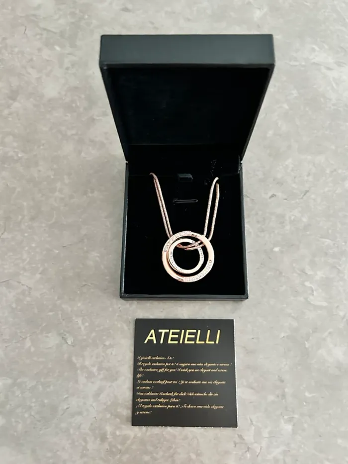 Collier Plaqué Or Rose et Oxyde de Zirconium - photo numéro 4