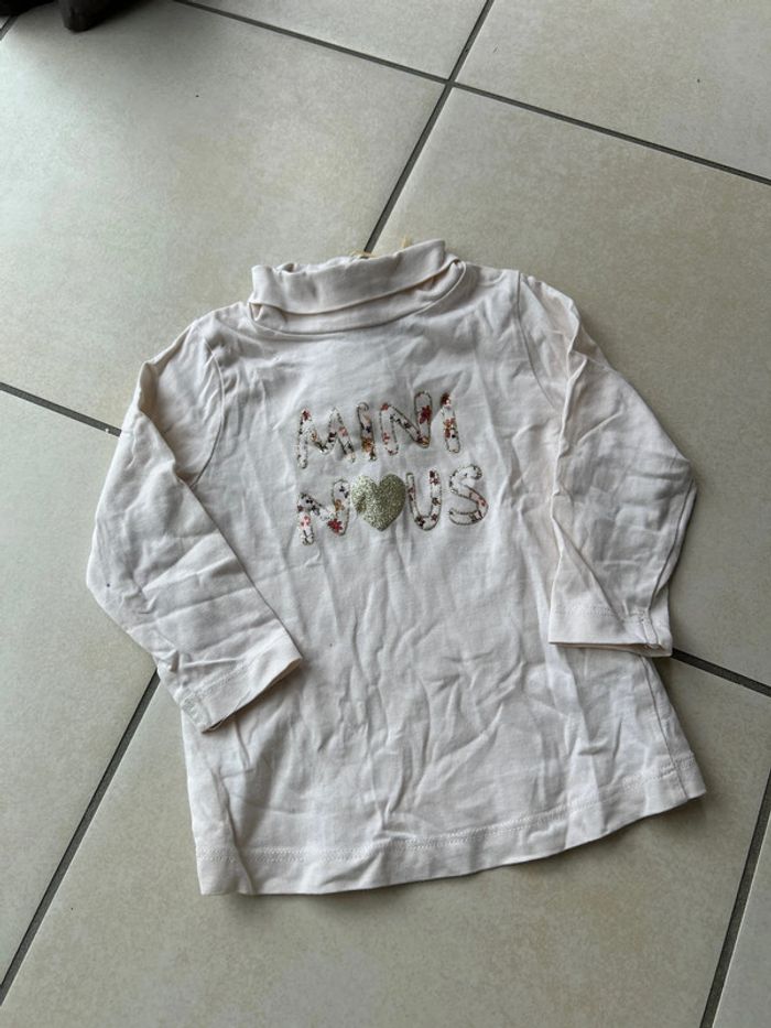 T-shirt col roulé « mini nous » tao bébé fille