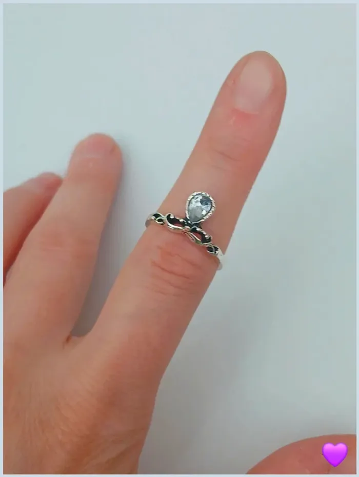 Bague argentée tendance en acier inoxydable