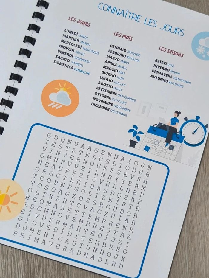 Mots Mêlés Italien 1 niveau Facile - photo numéro 2
