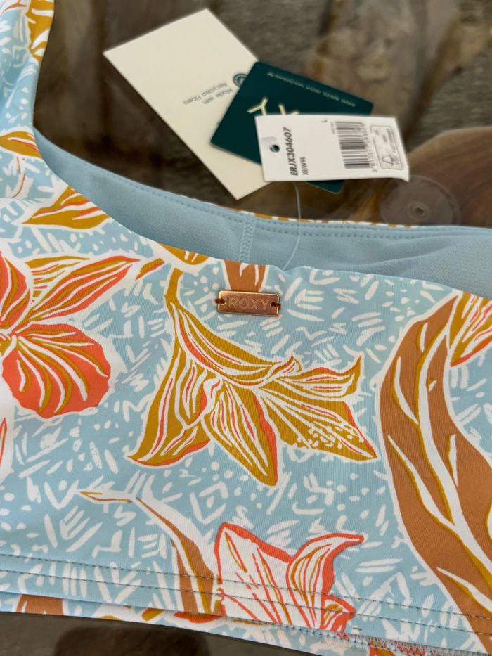 Haut de maillot de bain Roxy une bretelle bleu fleur - photo numéro 6