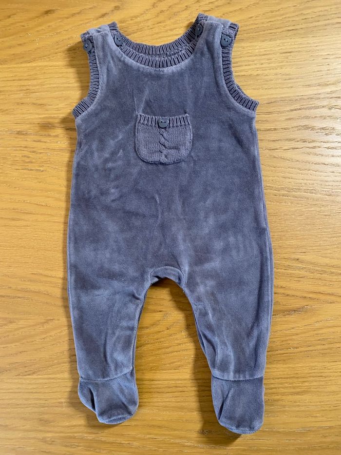 Pyjama Grenouillère salopette grise Taille 3 mois - photo numéro 4
