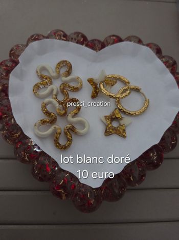 Box pampille + bo doré et blanc