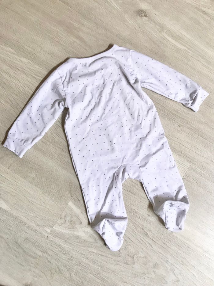 Pyjama blanc à pois gris 9mois - photo numéro 3