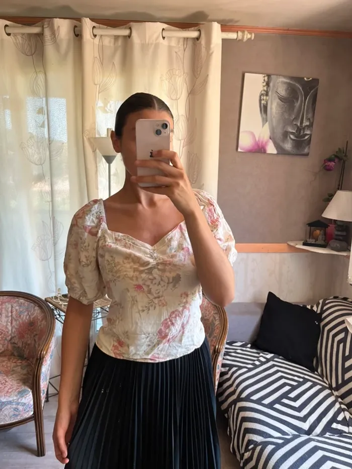Top corset Bridgerton fleurie bohème champêtre country western - photo numéro 2