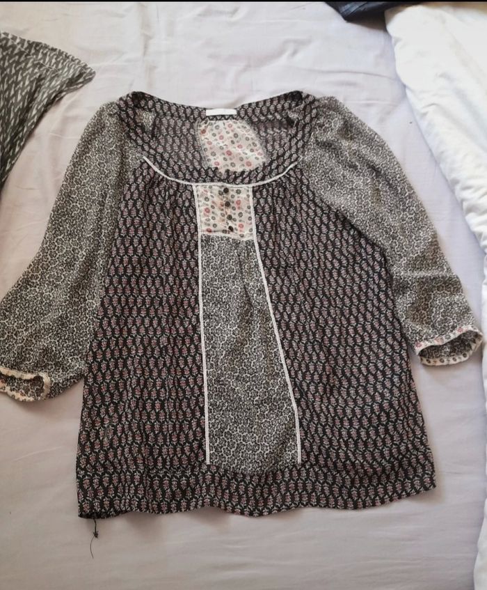 Blouse femmes marron imprimée taille S Promod - photo numéro 6