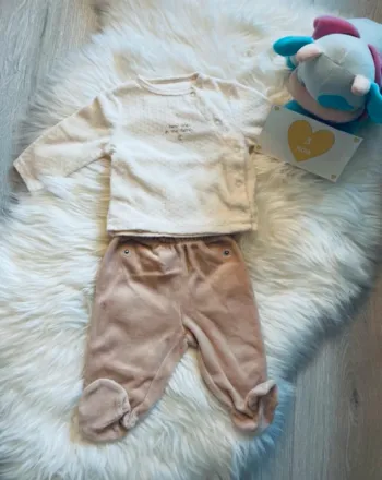 3 mois - Pyjama 2 pièces beige